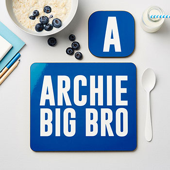 Boy's Personalised Bro Placemat Set