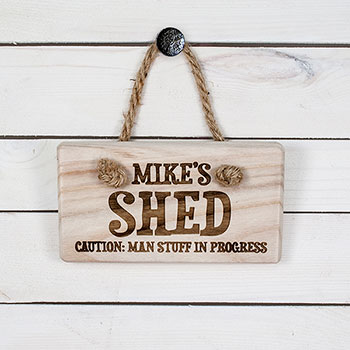 CAUTION: MAN STUFF Personalised Wooden Sign