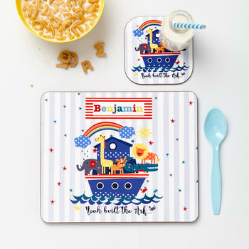 Personalised Child's Noah's Ark Placemat Set