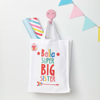 Personalised Big Sister Mini Tote Bag