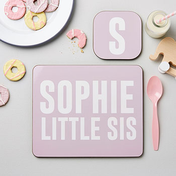 Girl's Personalised Sis Placemat Set