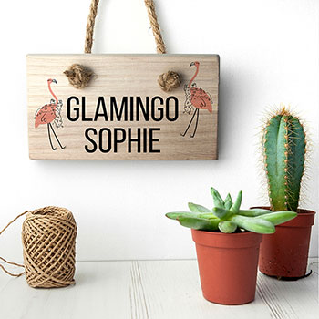 Glamingo Wooden Hanging Sign