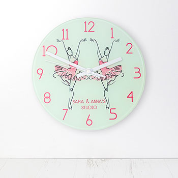 Graceful Ballet Dancer Personalised Wall Clock 