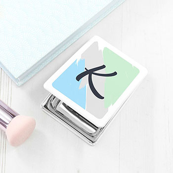 Personalised Brush Stroke Rectangle Compact Mirror - Dusk