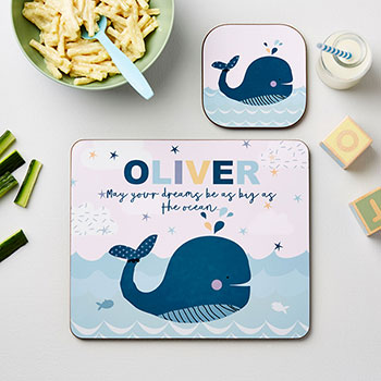 Personalised Children's Whale Placemat Set