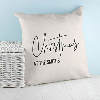 Personalised Christmas at the X Cushion Cover