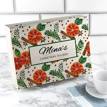 Personalised Christmas Spices Tea Box