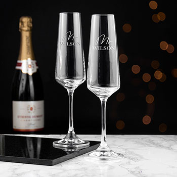 Personalised Couples' Champagne Flute Set