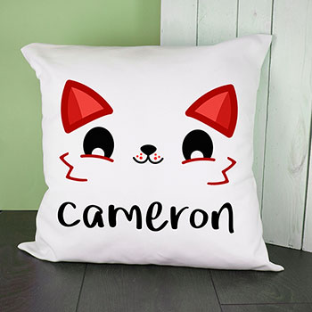 Personalised Cute Fox Eyes Cushion Cover