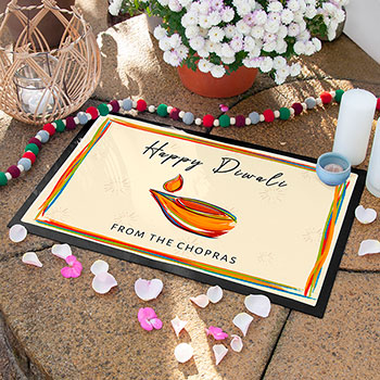 Personalised Diwali Colourful Light Decoration Mat