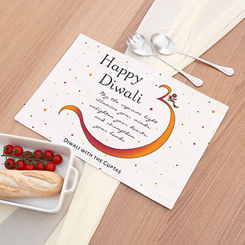 Personalised Diwali Colourful Om Placemat