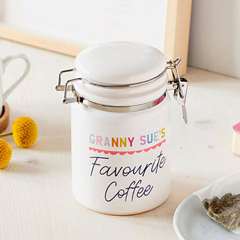 Personalised Favourite Coffee Ceramic Jar