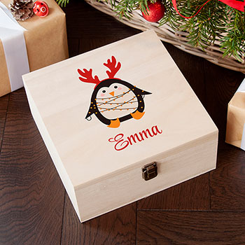 Personalised Festive Penguin Christmas Eve Box