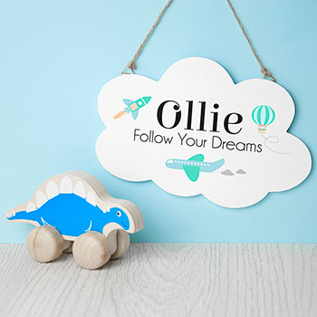 Personalised Follow Your Dreams Cloud Wall Hanging