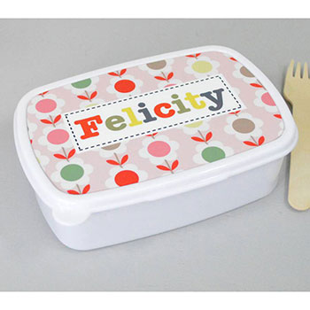 Personalised Girl's Patterned Lunch Box