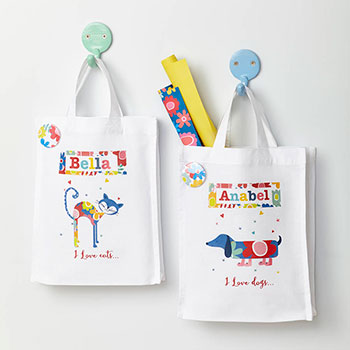 Personalised I Love Pets Fabric Party Bag