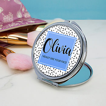 Personalised I Really Like Your Face Round Compact Mirror