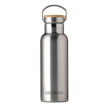 Personalised Insulated Bottle 17oz Bamboo Lid - Small Personalisation