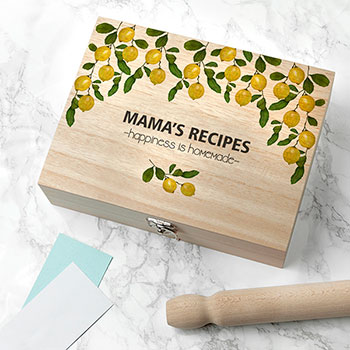 Personalised Lemon Grove Recipe Box