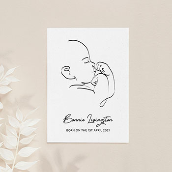 Personalised Line Art Relaxed Baby Print