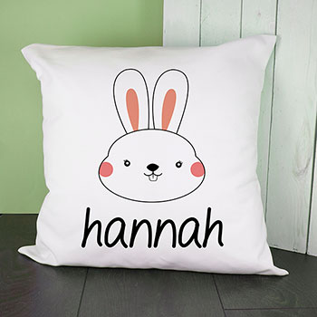 Personalised Little Bunny Face Cushion Cover