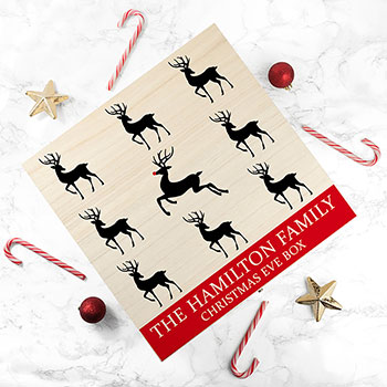 Personalised Reindeer Family Christmas Eve Box 