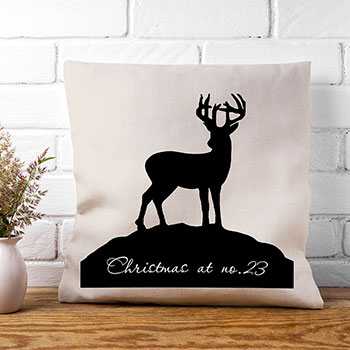 Personalised Reindeer Silhouette Cushion Cover