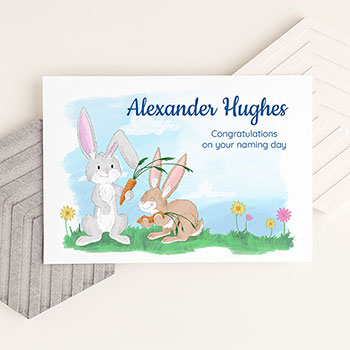 Personalised Spring Bunny Framed Print