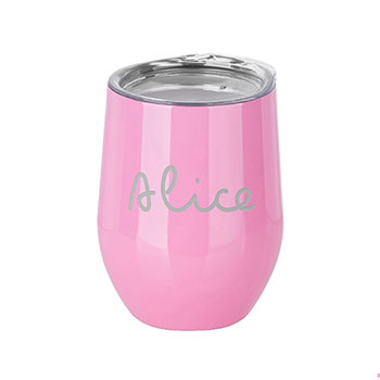 Personalised Summer Style Gloss Wine Tumbler - Pink