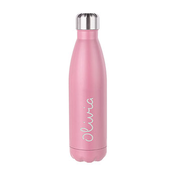 Personalised Summer Style Matte Water Bottle - Pink