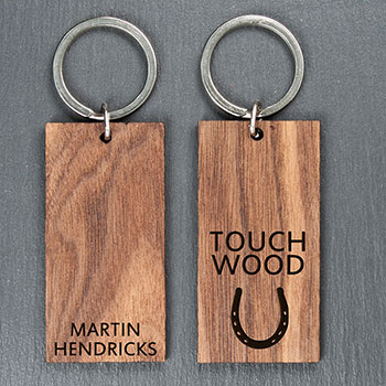 Personalised Touch Wood Keyring 