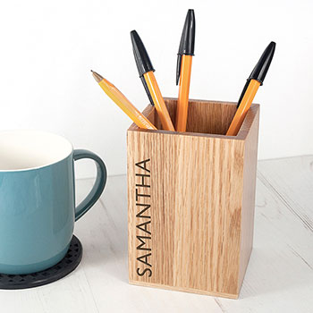 Personalised Wooden Stationary Holder