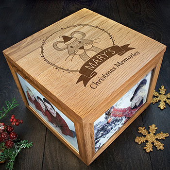 Personalised Woodland Mouse Christmas Memory Box