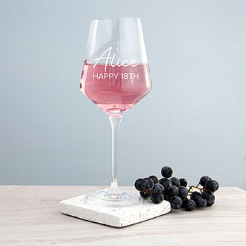 Personlaised Birthday Wine Glass