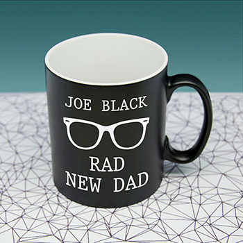 Rad New Dad Black Matte Mug