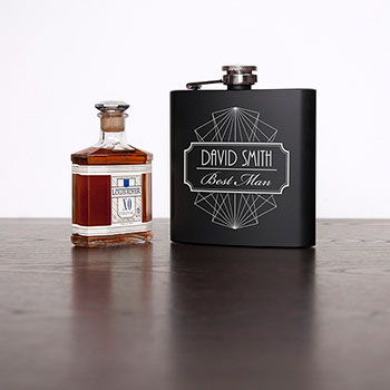 Thank You For Being My Best Man Black Matte Hip Flask
